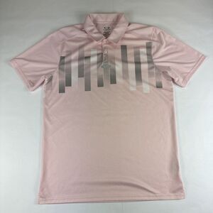 Oakley‎ Regular Fit Golf Polo Mens Sz M Pink Short Sleeve OHydrolix Shirt Preppy